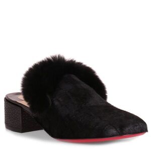 Christian Louboutin Boudiva 35 black pony mule